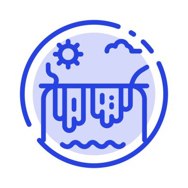 Dağlar, Nehir, Güneş, Kanada Mavi Noktalı Çizgi Hattı Simgesi