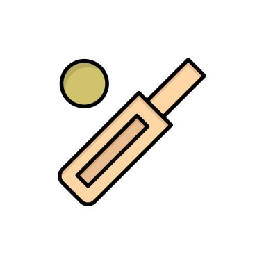 Avustralya, Top, Yarasa, Kriket, Spor Düz Renk Simgesi. Vektör ic