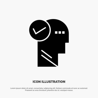 Zihin, Kafa, Çözüm, Düşünme katı Glyph Icon vektör