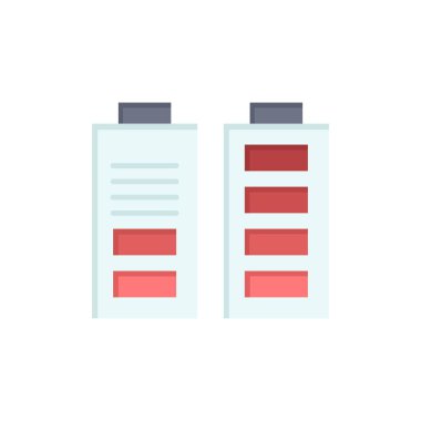 Akümülatör, Pil, Güç, Tam Düz Renk Simgesi. Vektör simgesi 