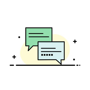 Sohbet, Yorum, Mesaj, Eğitim İş Logo Şablonu. Düz C