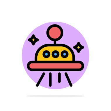 Astronomi, Uzay, Ufo Soyut Daire Arka Plan Düz renk Simgesi