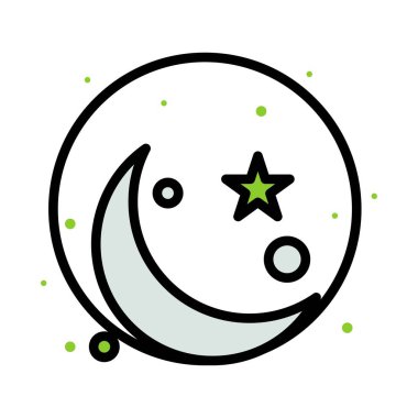 Ramazan simgeleri. Müslüman İslam dua ve ramazan kareem ince çizgi 