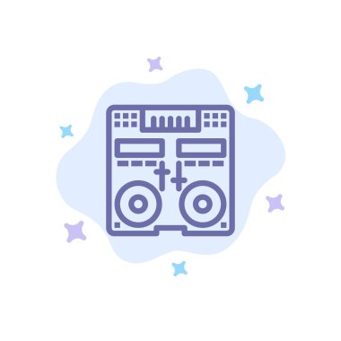 Cd, Konsol, Deck, Mixer, Müzik Mavi Simge Soyut Bulut Geri