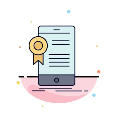 sertifika, sertifika, Uygulama, uygulama, onay Flat Colo