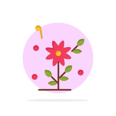 Çiçek, Aşk, Kalp, Düğün Soyut Daire Arka Plan Düz col