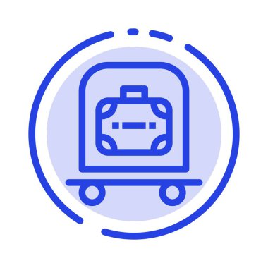 Otel, Bagaj, Tramvay, Çanta Mavi Noktalı Hat Hattı Simgesi