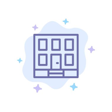 Yapı, ev, ev, Inşaat mavi simge soyut bulut üzerinde 