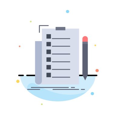 uzmanlık, kontrol listesi, kontrol, liste, belge Düz Renk Simgesi Vect