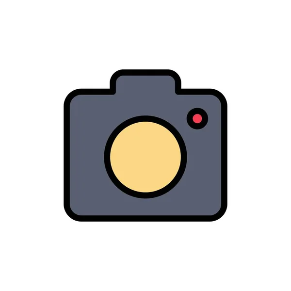 Cámara, Imagen, Foto, Imagen Icono de color plano. Vector icono bann — Archivo Imágenes Vectoriales