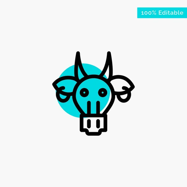 Adornment, Animals, Bull, Indian, Skull turquoise highlight circ — Stock Vector