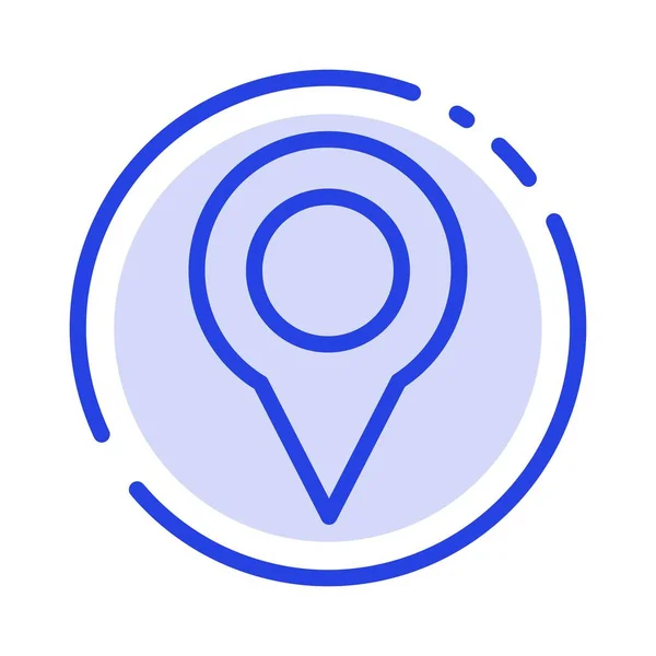 Ubicación, Mapa, Marcador, Pin Blue Dotted Line Icon — Archivo Imágenes Vectoriales
