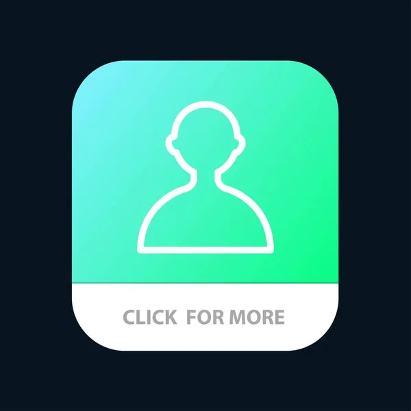 Avatar, Usuario, Botón de aplicación móvil básica. Línea Vers de Android e IOS — Vector de stock