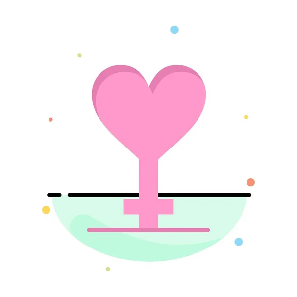 Corazón, Género, Símbolo Plantilla de icono de color plano abstracto — Archivo Imágenes Vectoriales