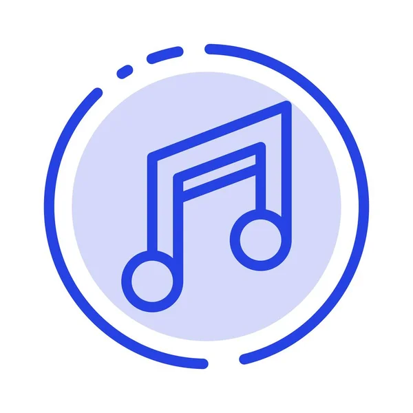 App, Basic, Design, Mobile, Music Blue Dotted Line Icon — стоковый вектор