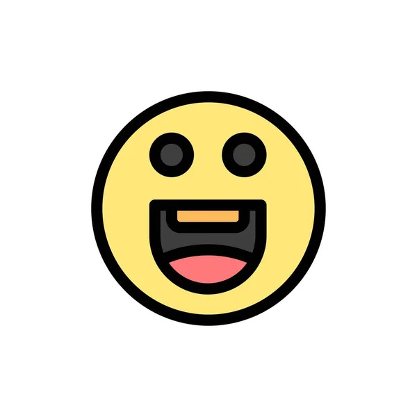 Emojis, Happy, motivační plochý barevný symbol. Ikona vektorové ikony T — Stockový vektor