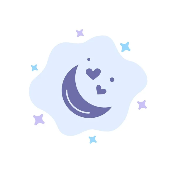 Σελήνη, νύχτα, αγάπη, ρομαντική νύχτα, μπλε εικονίδιο σε αφηρημένο σύννεφο — Διανυσματικό Αρχείο