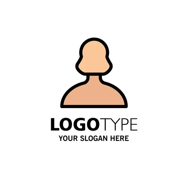 Avatar, flicka,, person, User Business logo typ mall. Platt färg — Stock vektor