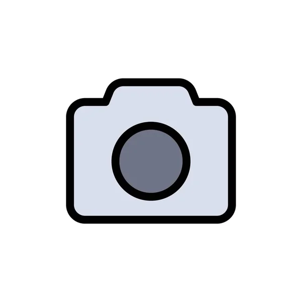 Camera, beeld, basis, UI plat kleur pictogram. Vector pictogram banner te — Stockvector