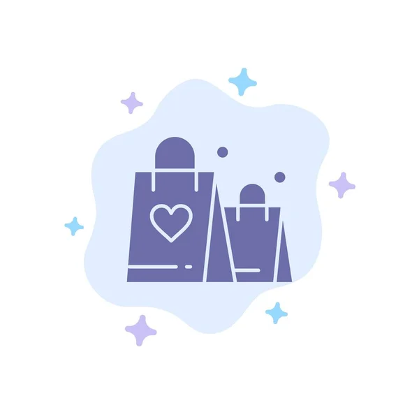 Bolsa, Amor, Coração, Ícone azul do casamento em Abstract Cloud Backgr — Vetor de Stock