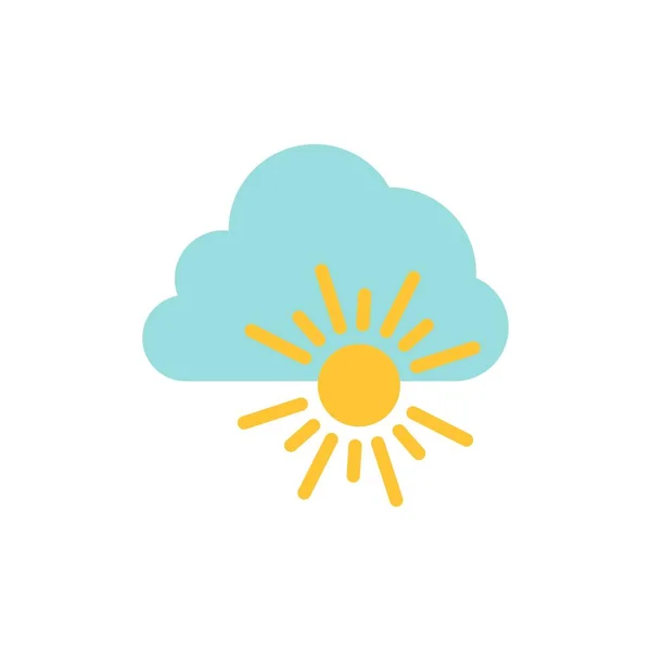 Cloud, Nature, Spring, Sun  Flat Color Icon. Vector icon banner — Stock Vector