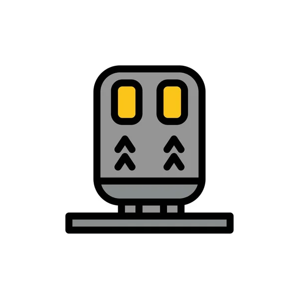 Arrière, Chemin de fer, Train, Transport Flat Color Icon. Vecteur ic — Image vectorielle
