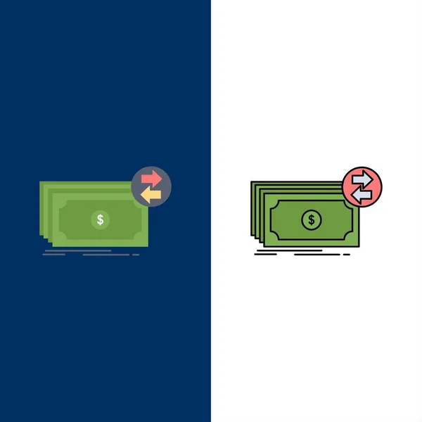 Bankbiljetten, geld, dollars, flow, geld platte kleur pictogram vector — Stockvector