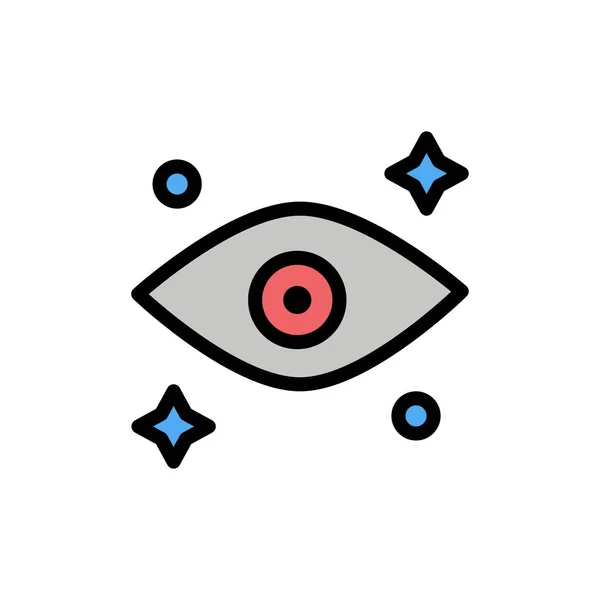 Ojo, Ojos, Ver Icono de Color Plano. Banner icono vectorial Templat — Archivo Imágenes Vectoriales