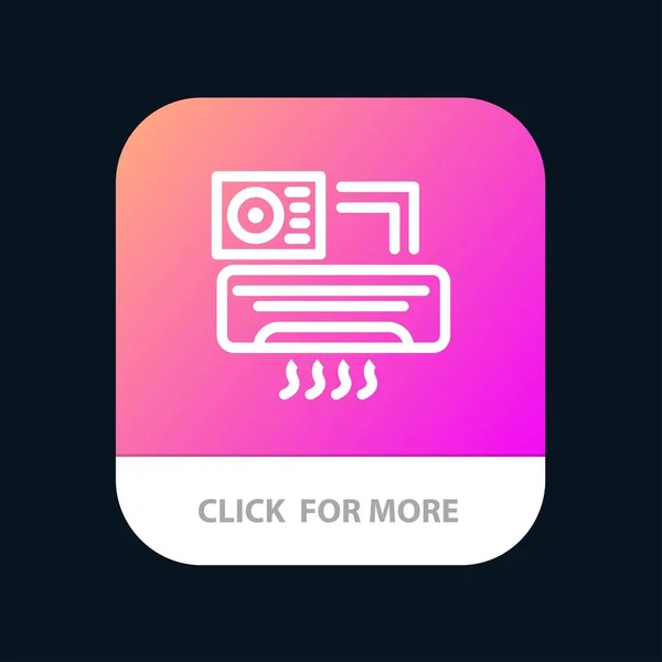 Ar, Ar-condicionado, Ar condicionado, Quarto Mobile App Button. Android e IOS — Vetor de Stock