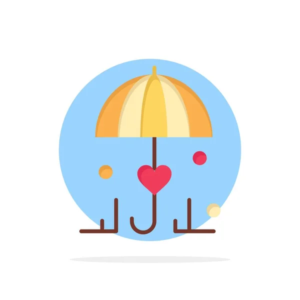Pojišťovnictví, deštník, zabezpečený, zamilovaný abstraktní kruh pozadí – FLA — Stockový vektor