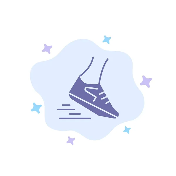 Snel, been, rennen, runner, Running Blue icoon op abstract Cloud back — Stockvector