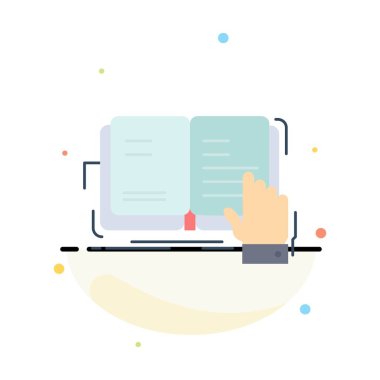 kitap, ders, çalışma, edebiyat, okuma Düz Renk Simge Vektör