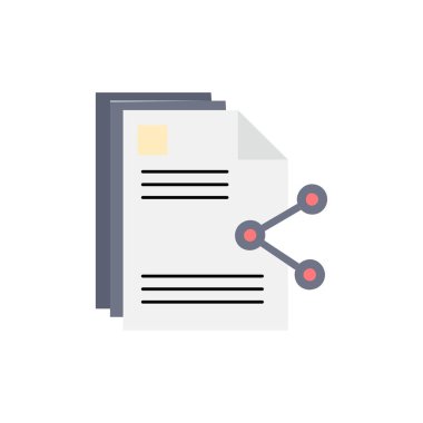 içerik, dosyalar, paylaşım, paylaşım, belge düz renk simge vektör