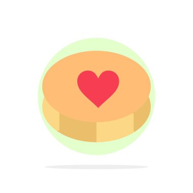 Favori, kalp, aşk, soyut daire arka plan düz Col Loves