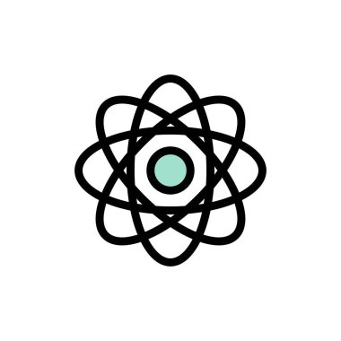 Atom, Biyokimya, Kimya, Laboratuvar Düz Renk Simgesi. Vektör