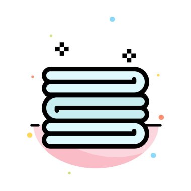 Temiz, Temizlik, Havlu Soyut Düz Renk Simgesi Şablonu