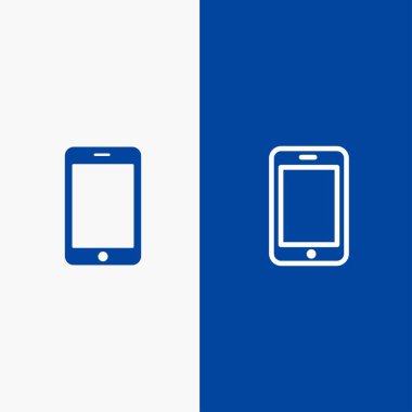 Cep, Cep, Telefon, Çağrı Hattı ve Glyph Solid simgesi Mavi afiş 