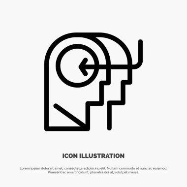 İnsanlar, Öğretim, Baş, Zihin Satırı Simge Vektörü