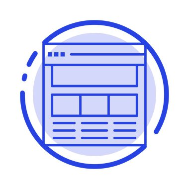 Web Sitesi, Sayfa, Arayüz, Web, Online Mavi Noktalı Çizgi Simgesi