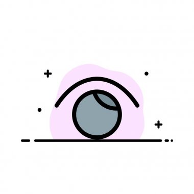 Göz, Görünüm, İzle, Twitter İş Düz Hat Dolu Simge Vektör