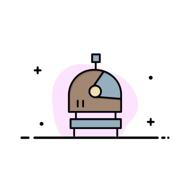 Astronot, Kask, Uzay İş Logo Şablonu. Düz Renk