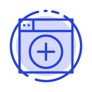 Ekle, Pencere, Yeni, Grafik, Uygulama Mavi Noktalı Çizgi Simgesi