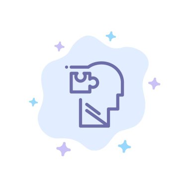 İnsan, Mantıksal, Zihin, Bulmaca, Soyut Clo Üzerinde Çözüm Mavi Simge