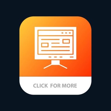 Bilgisayar, Online, Eğitim, Eğitim Mobil Uygulama Düğmesi. Android bir