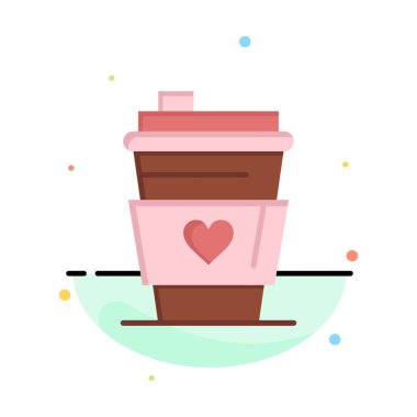 Cam, İçecek, Aşk, Düğün Soyut Düz Renk Simge Şablonu