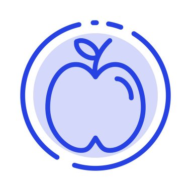 Apple, Eğitim, Okul, Çalışma Mavi Noktalı Çizgi Hattı Simgesi