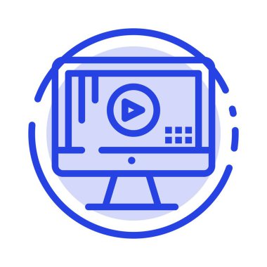 Bilgisayar, Monitör, Oyun, Müzik Mavi Noktalı Çizgi Simgesi