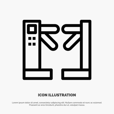 Erişim, Kontrol, Turnikeler, Yeraltı Hattı Simge Vektör