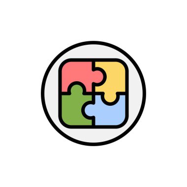 Yönetim, Plan, Planlama, Çözüm Düz Renk Simgesi. Vektör ic