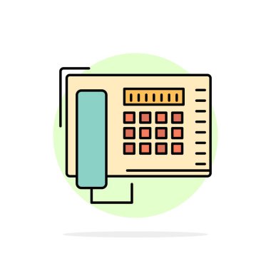 Telefon, Faks, Numara, Çağrı Soyut Daire Arka Plan Düz col